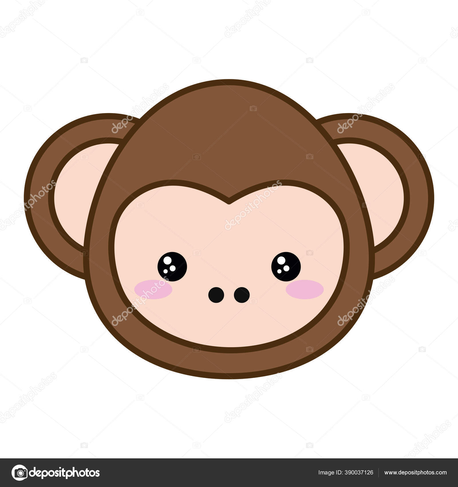 Macaco de desenho animado bonito em pé ilustração vetorial feliz