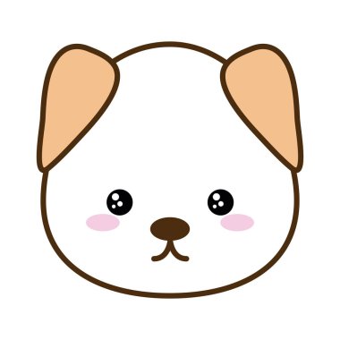 Şirin köpek çizgi filmi çizimi ve biçim ikonu vektör tasarımı