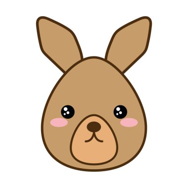 Sevimli tavşan çizgi filmi çizimi ve biçim ikonu vektör tasarımı