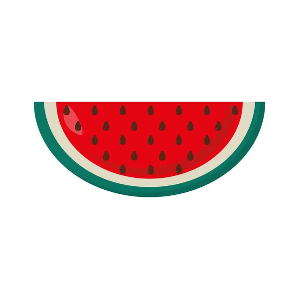 Wassermelone Früchte flachen Stil Ikone Vektor-Design — Stockvektor