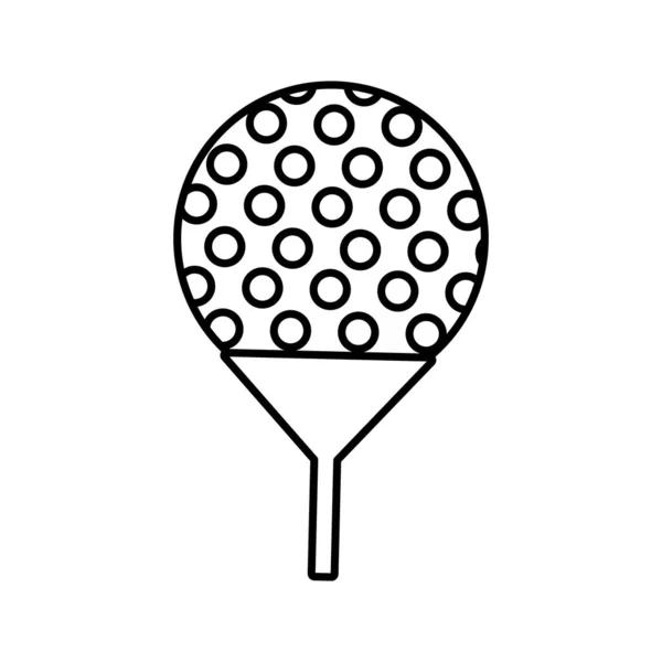 Conception vectorielle de style de ligne de balle de golf icône — Image vectorielle