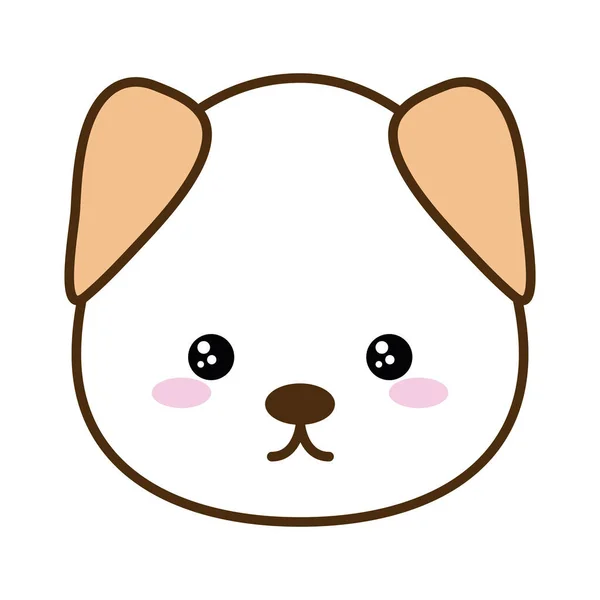 Lindo perro línea de dibujos animados y relleno icono de estilo de diseño de vectores — Archivo Imágenes Vectoriales