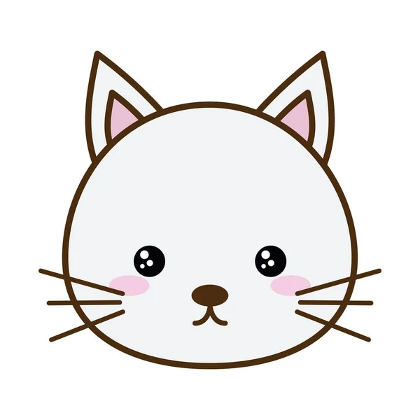 Χαριτωμένο γάτα γραμμή κινουμένων σχεδίων και συμπληρώστε στυλ εικονίδιο διάνυσμα σχεδιασμό — Διανυσματικό Αρχείο