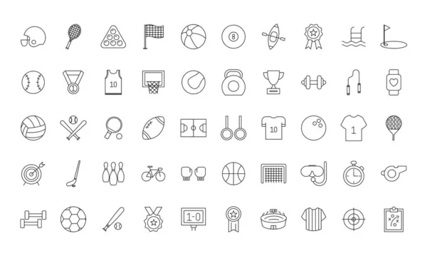 Sport line style icon set vektordesign — Stockvektor