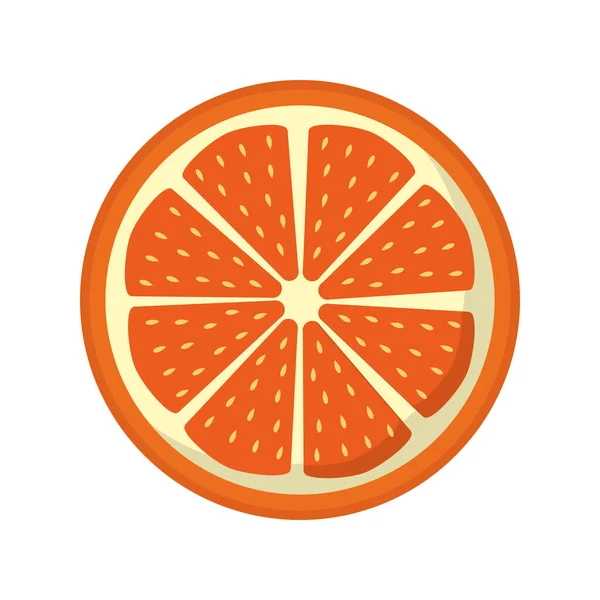 Naranja fruta plana icono de estilo diseño vectorial — Vector de stock