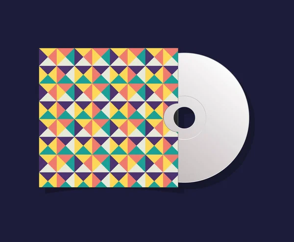Disegno vettoriale cd copertina geometrica — Vettoriale Stock