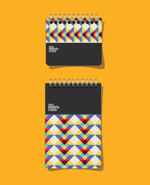 Cubierta geométrica cuadernos vector de diseño — Vector de stock