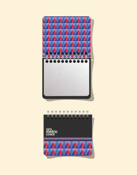 Geometrische kaft notebooks vector ontwerp — Stockvector