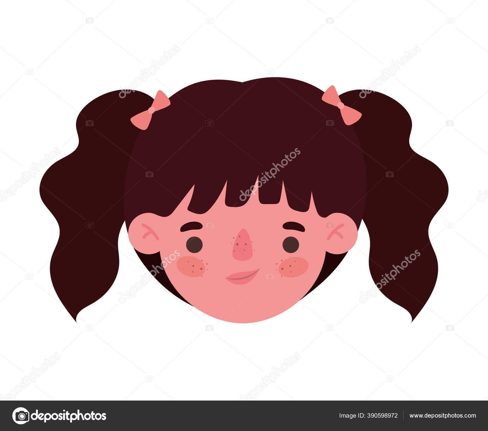 Isolierte Mädchen Kopf Cartoon Vektor-Design Stock-Vektorgrafik von