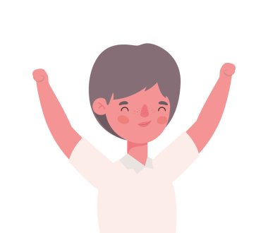 Erkek çocuk çizgi filmi, üniformalı ve vektör tasarımlı.