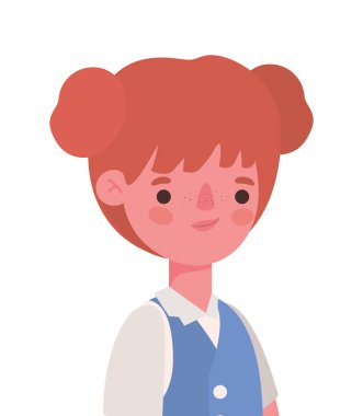 Düzenli vektör tasarımlı kız çocuk çizgi filmi