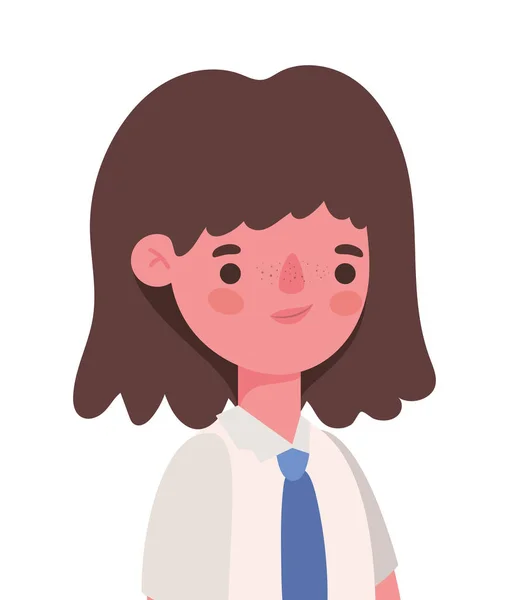 Chica de dibujos animados para niños con diseño de vectores uniforme — Vector de stock