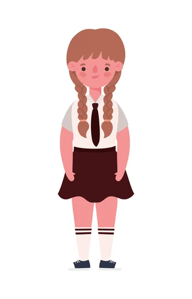 Chica de dibujos animados para niños con diseño de vectores uniforme — Vector de stock