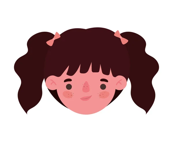 Diseño de vectores de dibujos animados cabeza chica aislada — Vector de stock