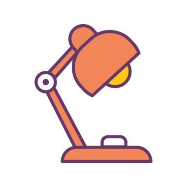 masa lambası satırı ve biçim ikonu vektör tasarımını doldur