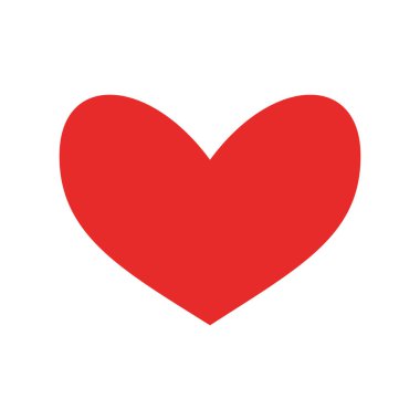 Kalp düz biçim ikon vektör tasarımı