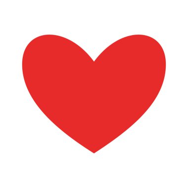 Kalp düz biçim ikon vektör tasarımı