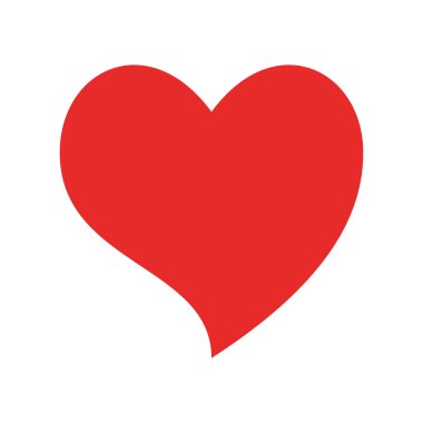 Kalp düz biçim ikon vektör tasarımı