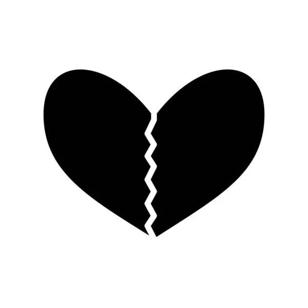 Broken heart silhouette style icon vector design — Stock Vector