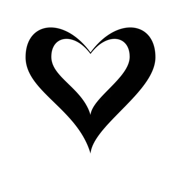 Corazón dentro del corazón silueta estilo icono vector diseño — Vector de stock