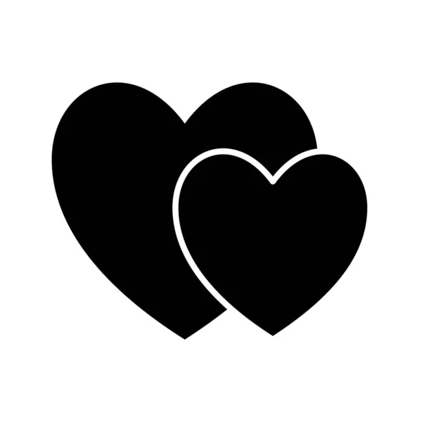 Corazones silueta estilo icono vector diseño — Archivo Imágenes Vectoriales