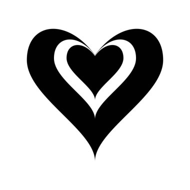 kalp içinde siluet biçim ikon vektör tasarımı