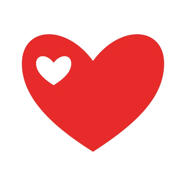 Hart binnen hart platte stijl icoon vector ontwerp — Stockvector