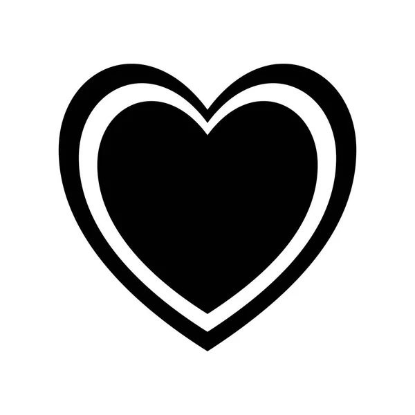 Сердце внутри сердца силуэт стиль иконки векторный дизайн — стоковый вектор