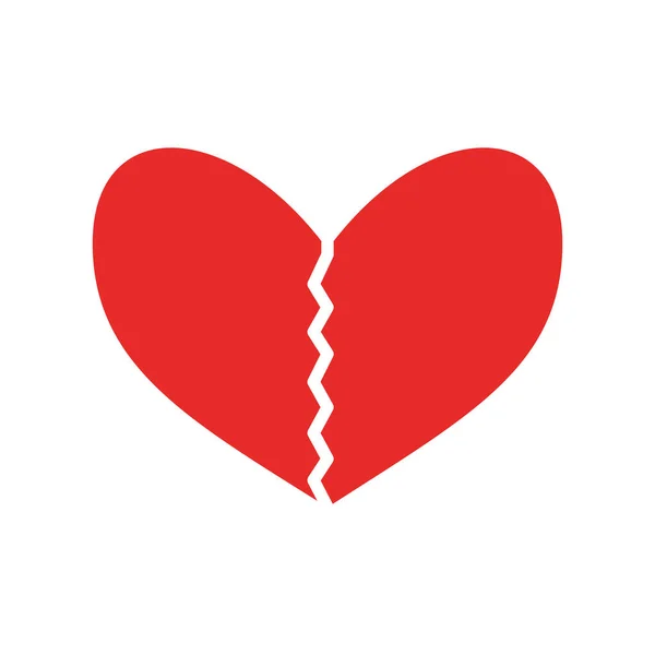 Broken heart flat style icon vector design — Stock Vector