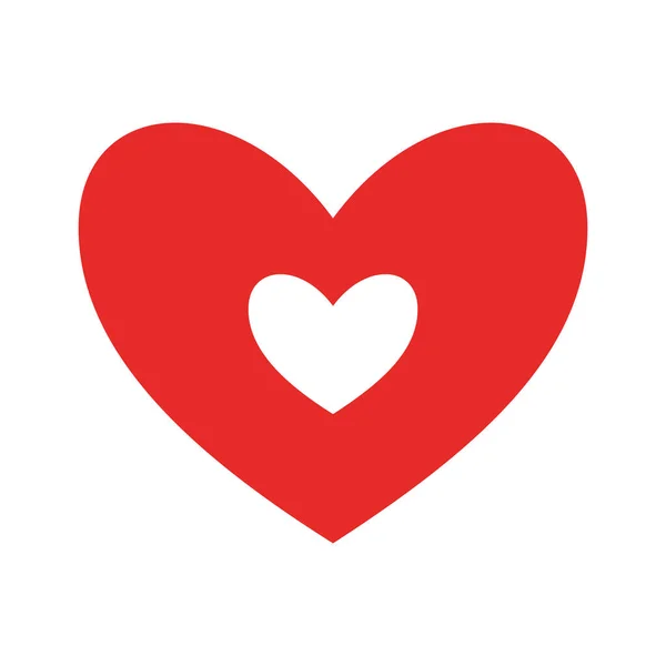 Kalp içinde düz biçim ikon vektör tasarımı — Stok Vektör