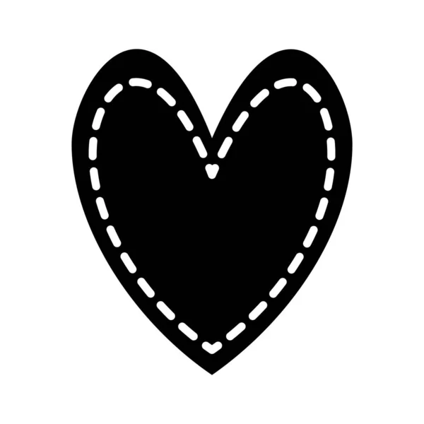 Satır siluet biçim ikon vektör tasarımı ile kalp — Stok Vektör