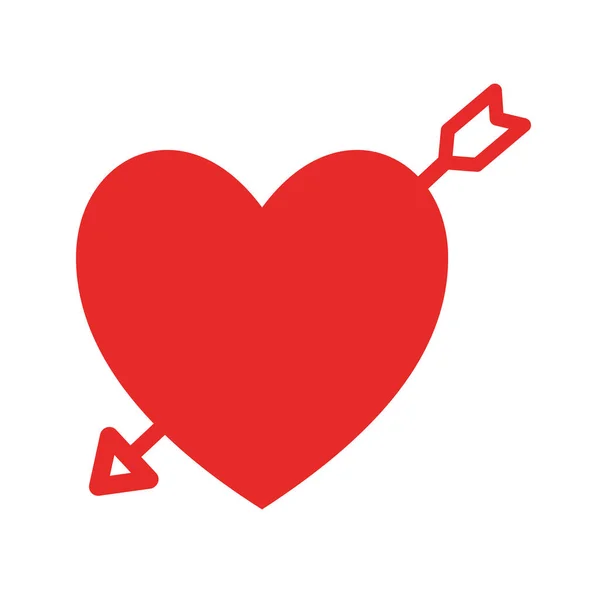 Heart with arrow flat style icon vector design — Stock Vector