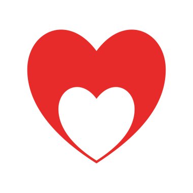 kalp içinde düz biçim ikon vektör tasarımı