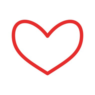 Kalp düz biçim ikon vektör tasarımı