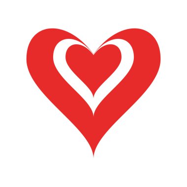 kalp içinde düz biçim ikon vektör tasarımı
