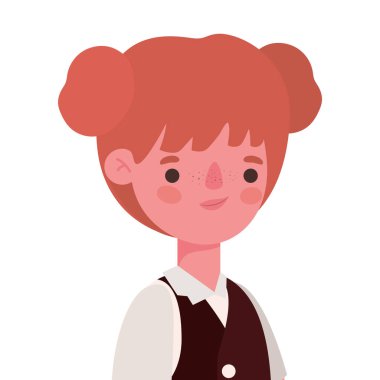 Düzenli vektör tasarımlı kız çocuk çizgi filmi