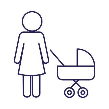 Bebek puseti çizgisi biçim vektör tasarımlı anne