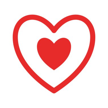 kalp içinde düz biçim ikon vektör tasarımı