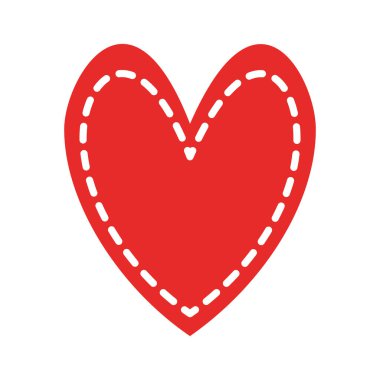 Çizgileri düz stil vektör tasarımı olan kalp