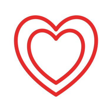 kalp içinde düz biçim ikon vektör tasarımı