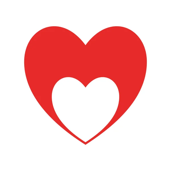 Καρδιά μέσα καρδιά επίπεδη στυλ εικονίδιο διάνυσμα σχεδιασμό — Διανυσματικό Αρχείο