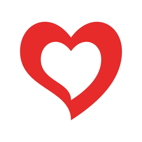 Heart inside heart flat style icon vektordesign — Stockvektor