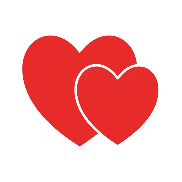 Hjärtan platt stil ikon vektor design — Stock vektor