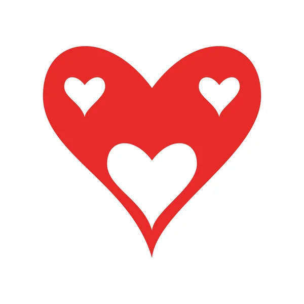 Corações dentro do coração design de vetor ícone de estilo plano — Vetor de Stock
