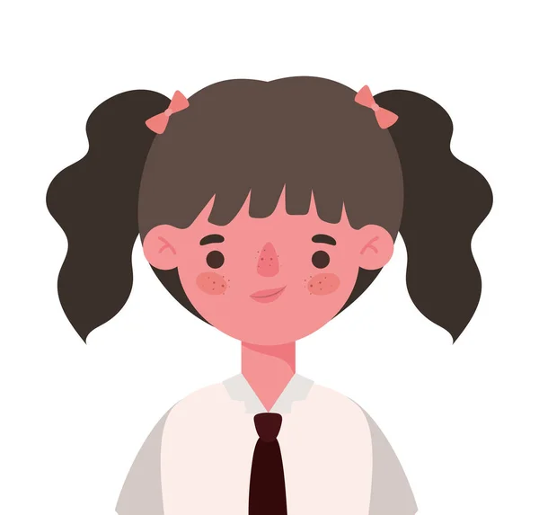 Chica de dibujos animados para niños con diseño de vectores uniforme — Vector de stock