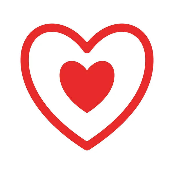 Hart binnen hart platte stijl icoon vector ontwerp — Stockvector