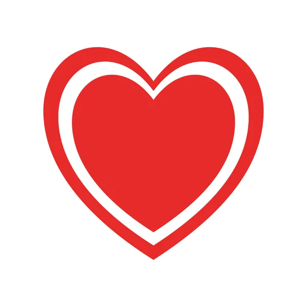 Καρδιά μέσα καρδιά επίπεδη στυλ εικονίδιο διάνυσμα σχεδιασμό — Διανυσματικό Αρχείο