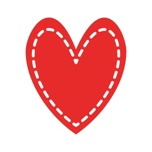 Corazón con líneas de diseño de vectores icono de estilo plano — Archivo Imágenes Vectoriales