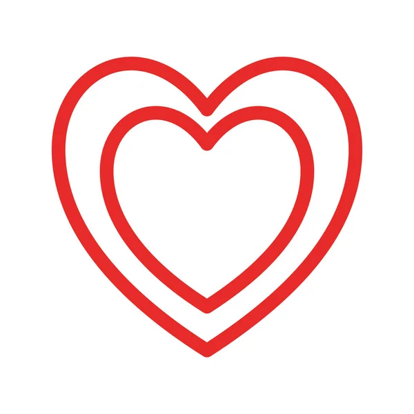Coração dentro do coração design vetor ícone estilo plano — Vetor de Stock
