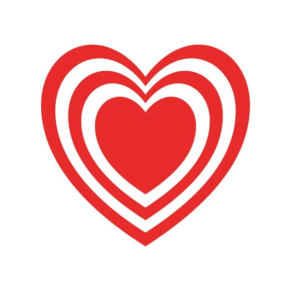 Corações dentro do coração design de vetor ícone de estilo plano — Vetor de Stock